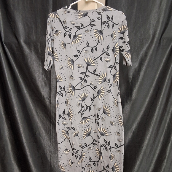 LuLaRoe Gray Midi Sheath Dress with Crew Neck - Picture 7 of 11